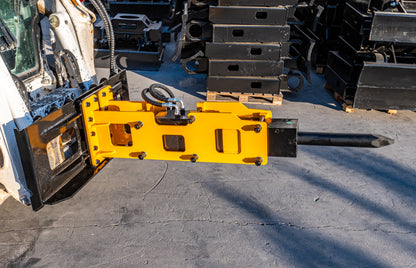 MMS Hydraulic Breaker Attachment + Pile Driver Attachment for Skid Steer Loader