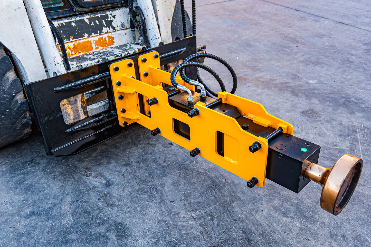 MMS Hydraulic Breaker Attachment + Pile Driver Attachment for Skid Steer Loader