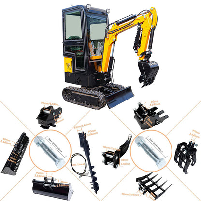 MS10H Gasoline 1-Ton Mini Excavator, 13.5 HP, with Cab