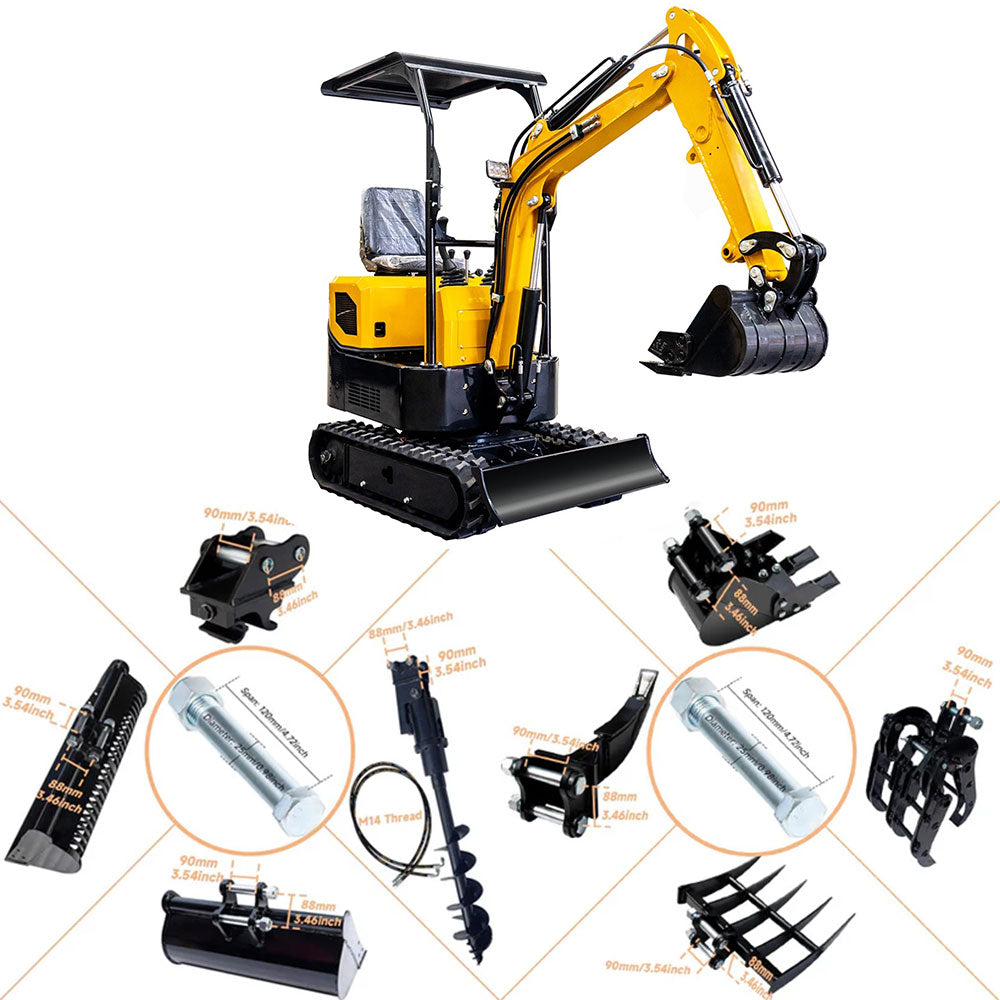 MS10C 13.5 HP,1 tons Mini Compact Excavator, Gasoline,  With Thumb Clip
