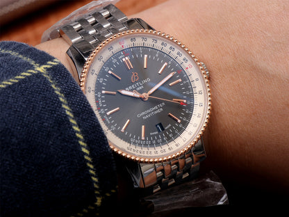 NAVITIMER CHRONOMETER 41MM ROSE GOLD GREY DIAL