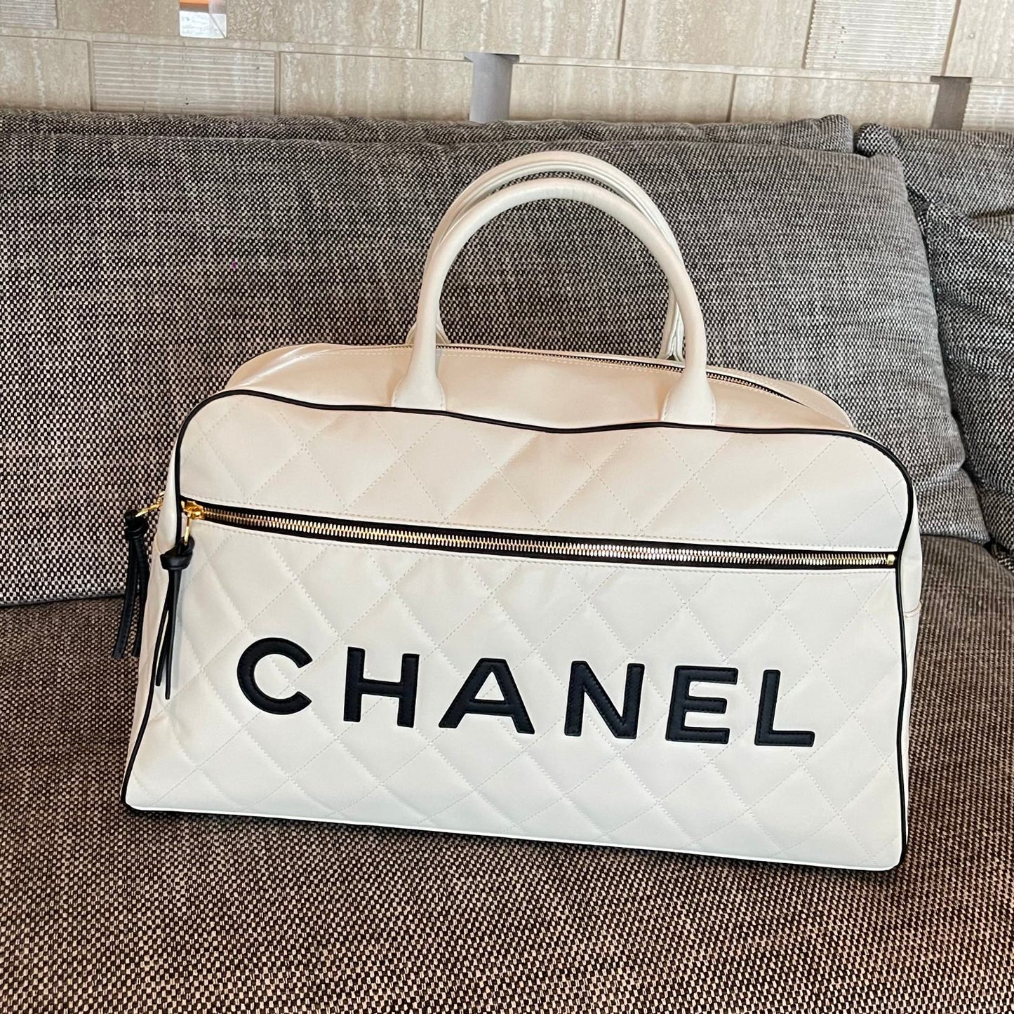 Chanel 2026 Bowling Boston Travel Bag 46cm Lambskin