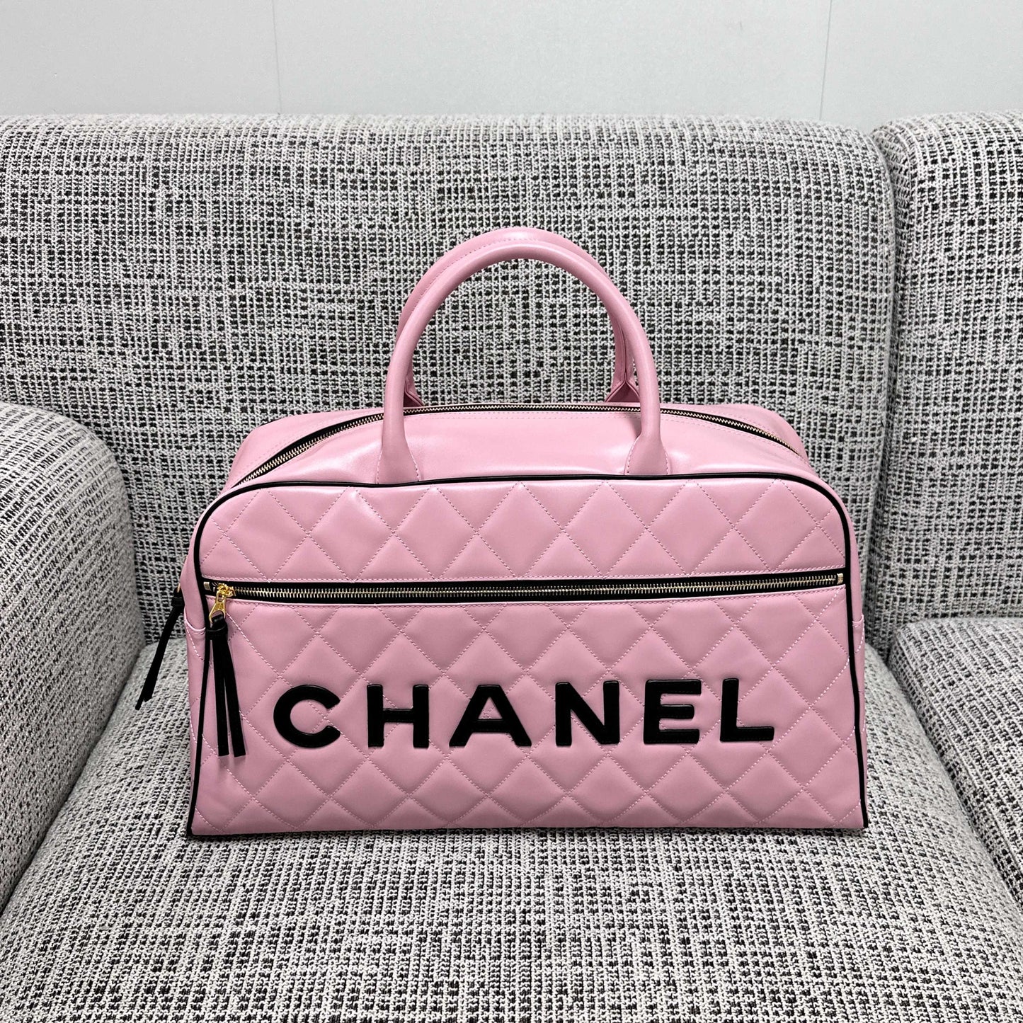 Chanel 2026 Bowling Boston Travel Bag 46cm Lambskin