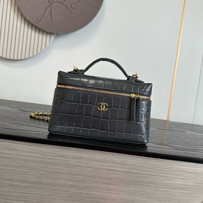 Chanel 2026 Crocodile Embossed Vanity Bag 19.5cm Leather