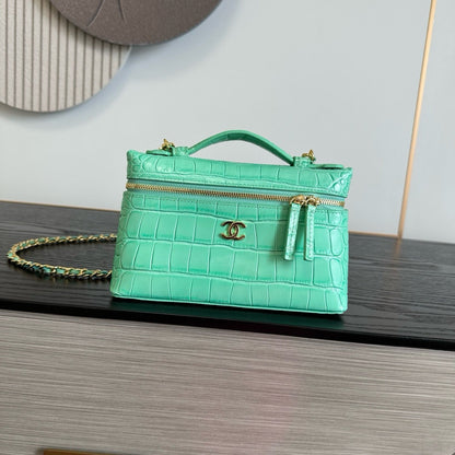 Chanel 2026 Crocodile Embossed Vanity Bag 19.5cm Leather