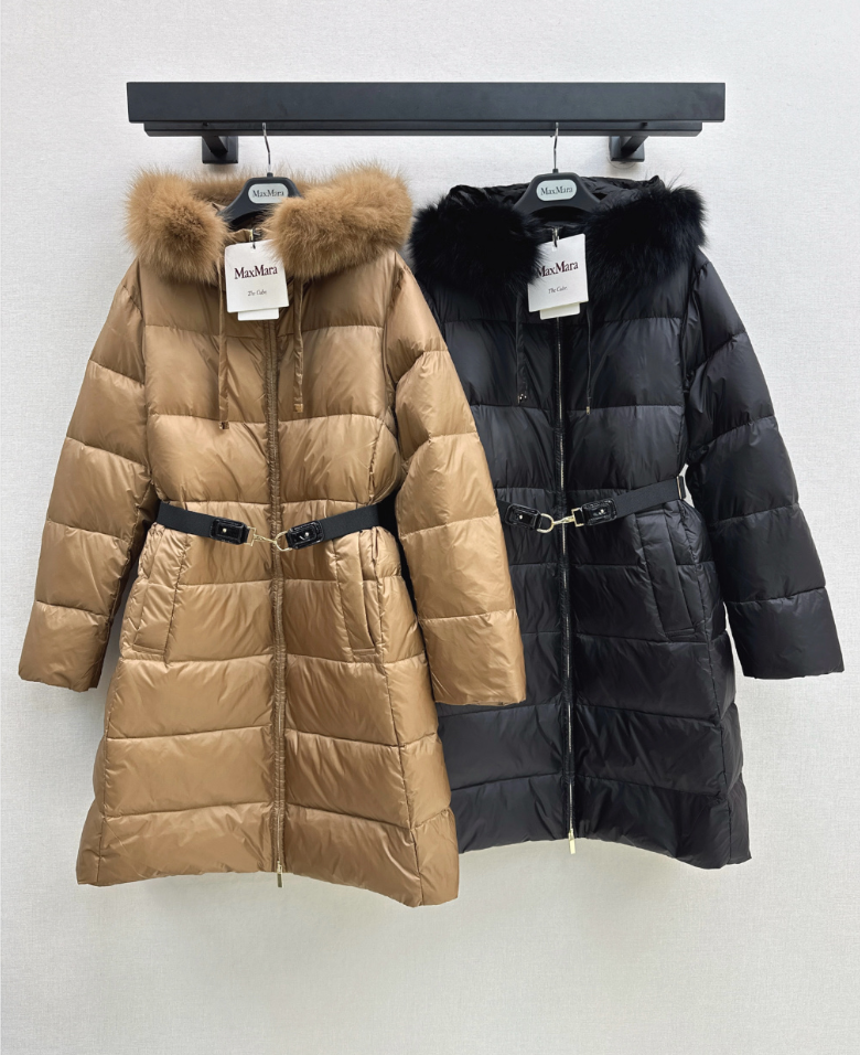 26 Fall/Winter Latest Hooded Mid-Length Down Jacket with Fur Collar