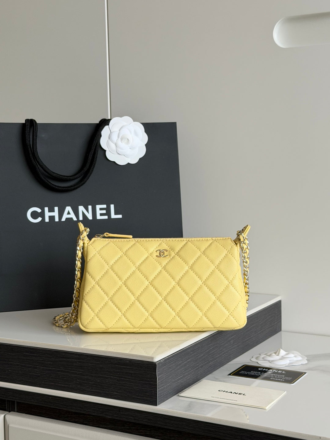 Chanel 2026 Clutch with Chain 21cm Caviar Leather