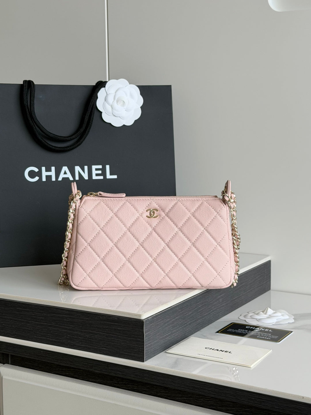 Chanel 2026 Clutch with Chain 21cm Caviar Leather