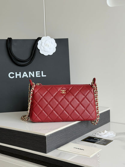 Chanel 2026 Clutch with Chain 21cm Caviar Leather