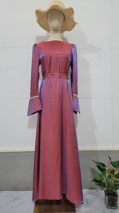 Glazed Satin Large Swing Dress
