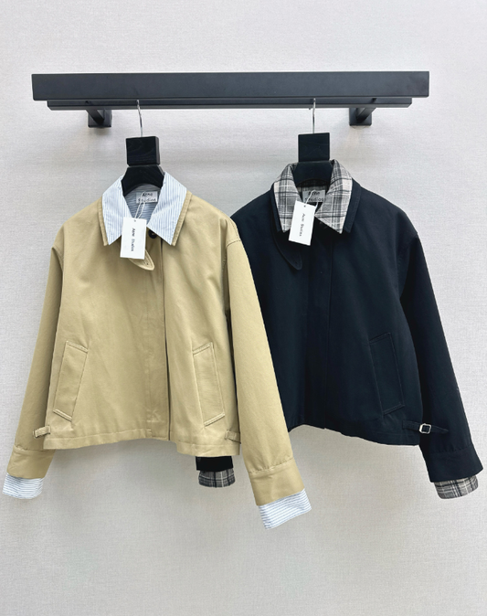 26Latest Autumn/Winter Color-Block "Faux-Layered" Jacket