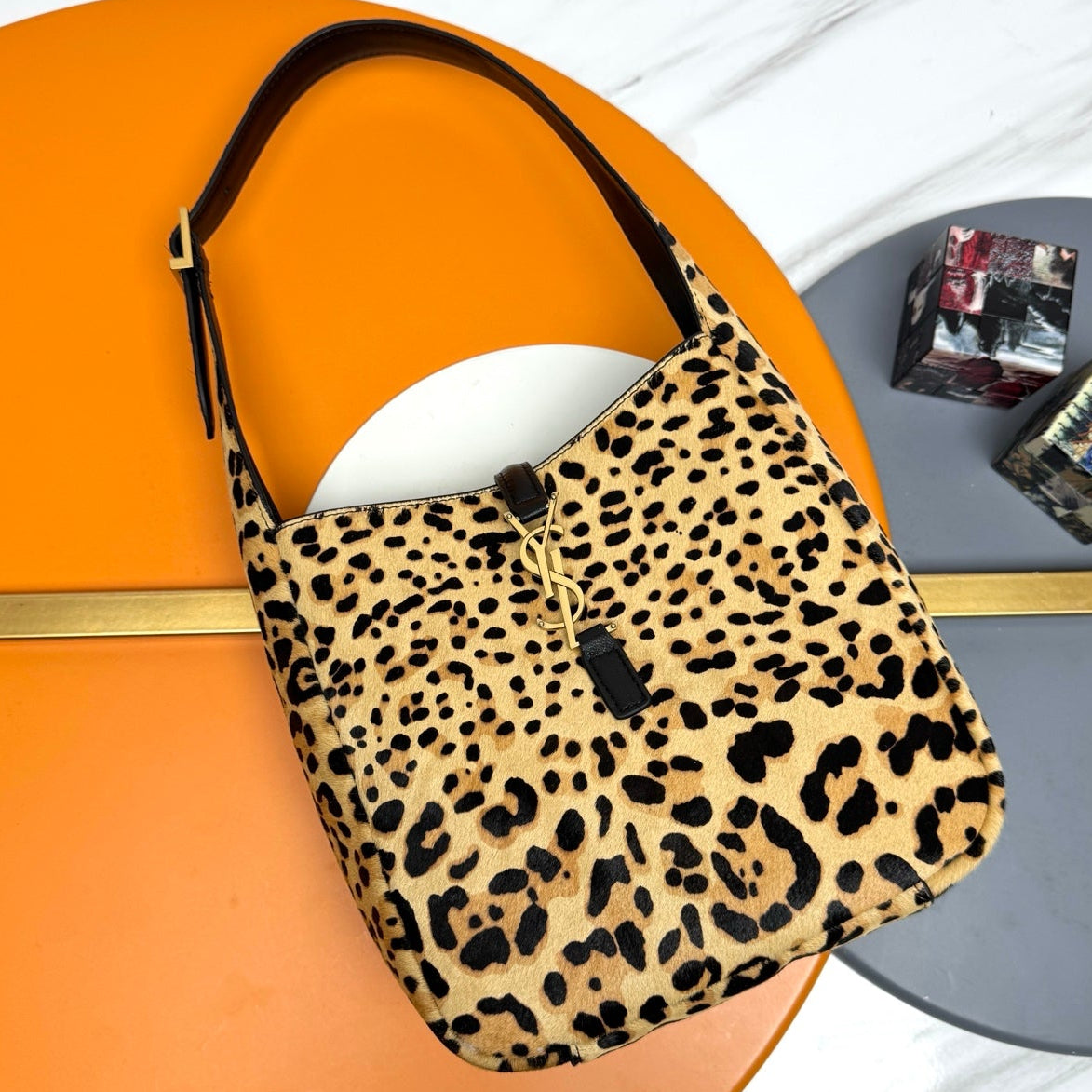 YSL 2026 LE 5 A 7 Leopard Print Handbag 31cm And 23cm Calfskin Hair