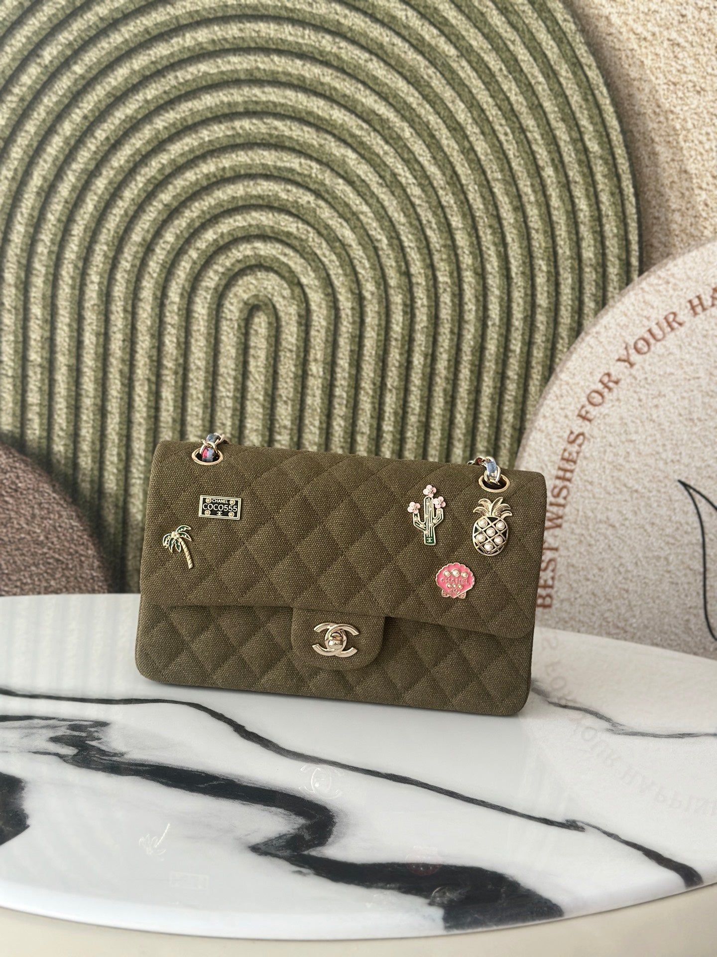 Chanel 2026 Coco Cuba Charms Flap Bag Canvas Denim Leather
