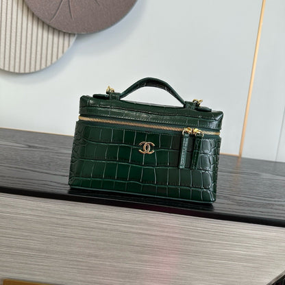 Chanel 2026 Crocodile Embossed Vanity Bag 19.5cm Leather