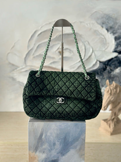 Chanel 2026 Quilted Denimpressions Flap Bag Denim Leather