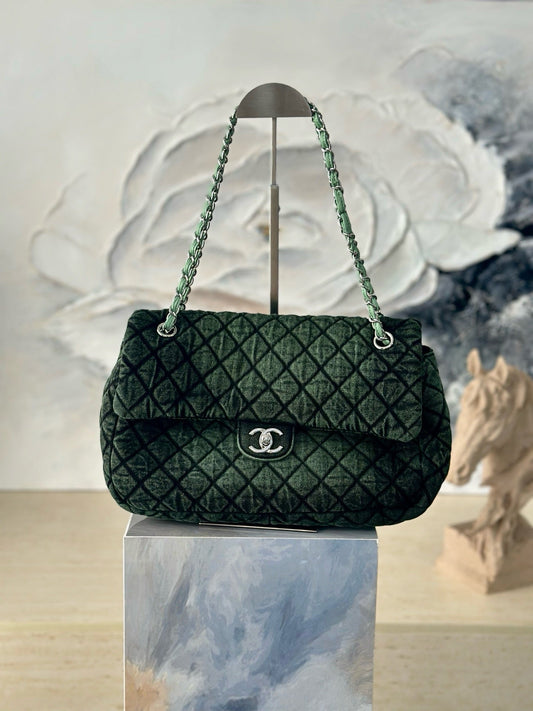 Chanel 2026 Quilted Denimpressions Flap Bag Denim Leather