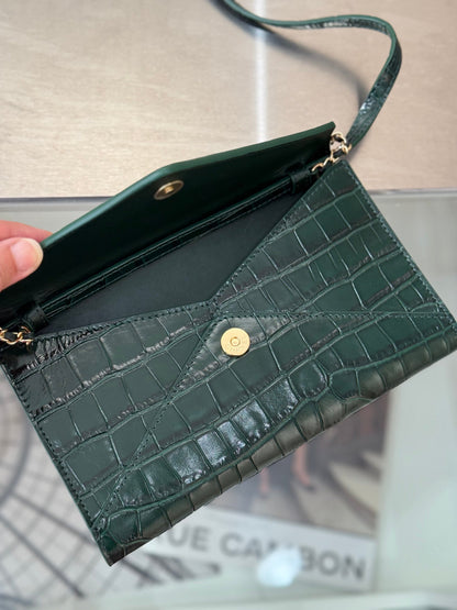 Chanel 2026 Clutch With Strap 21.5cm Crocodile-embossed Calfskin