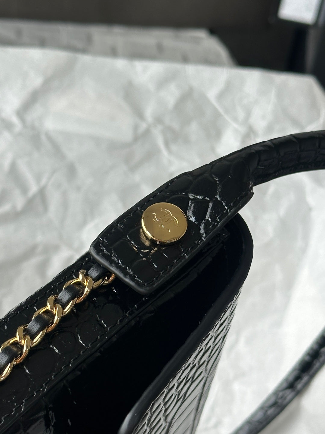 Chanel 2026 Crocodile Embossed Flap Bag 26cm Calfskin