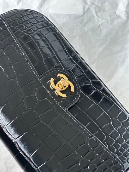 Chanel 2026 Crocodile Embossed Flap Bag 26cm Calfskin