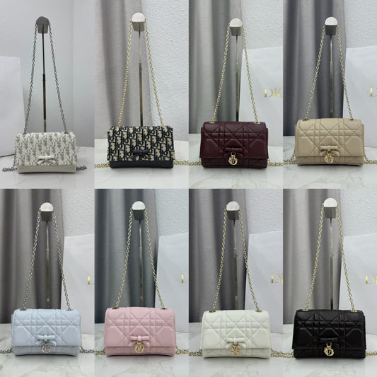 2026 Chain Bag 21cm Fabric Lambskin