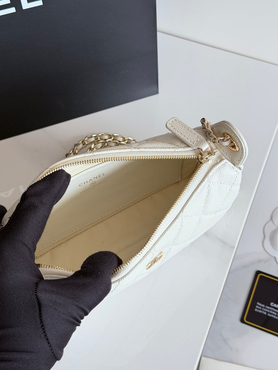 Chanel 2026 Clutch with Chain 21cm Caviar Leather