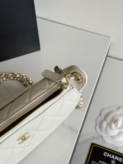 Chanel 2026 Clutch with Chain 21cm Caviar Leather