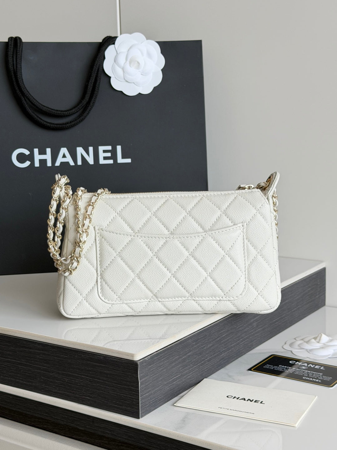 Chanel 2026 Clutch with Chain 21cm Caviar Leather