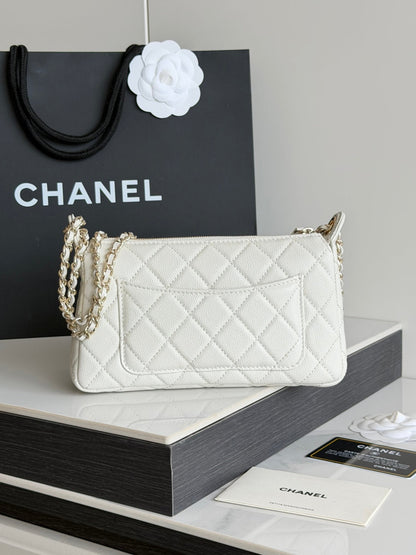 Chanel 2026 Clutch with Chain 21cm Caviar Leather