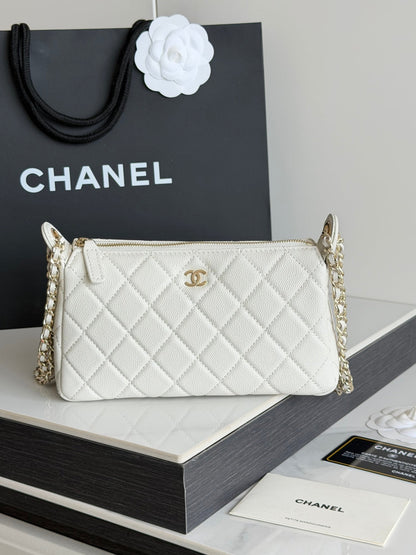 Chanel 2026 Clutch with Chain 21cm Caviar Leather
