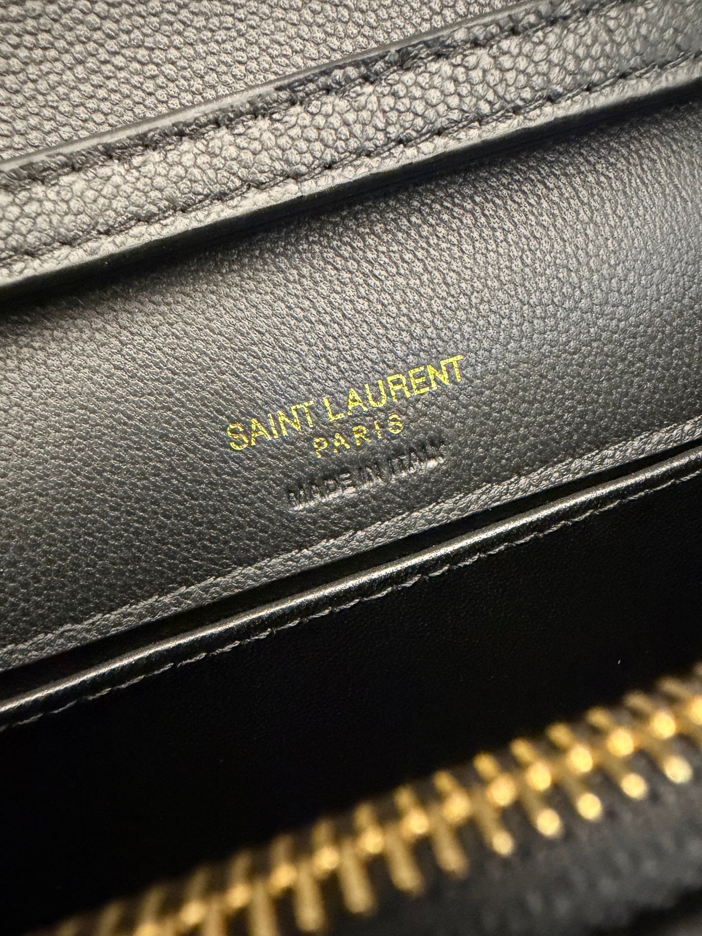 YSL 2026 Saint Laurent Paris Chain Wallet 20cm Black Calfskin