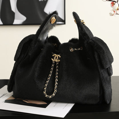 Chanel 2026 Hobo Bag 30cm Black Ponyhair