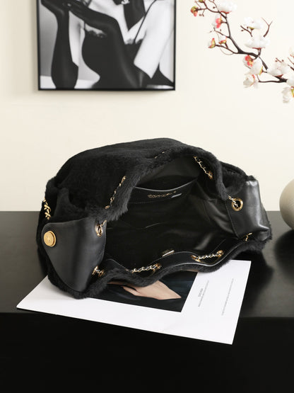 Chanel 2026 Hobo Bag 30cm Black Ponyhair