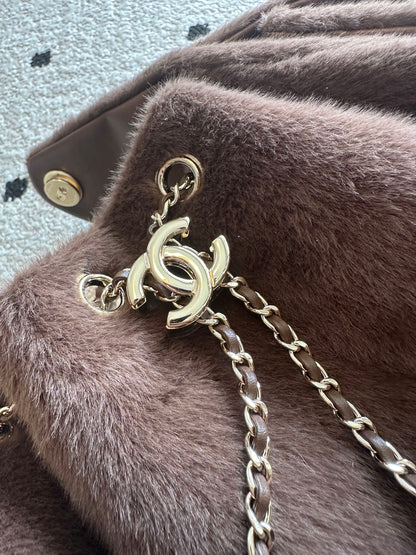 Chanel 2026 Hobo Bag Brown Ponyhair