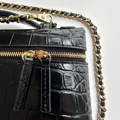 Chanel 2026 Crocodile Embossed Vanity Bag 19.5cm Leather