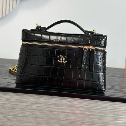 Chanel 2026 Crocodile Embossed Vanity Bag 19.5cm Leather