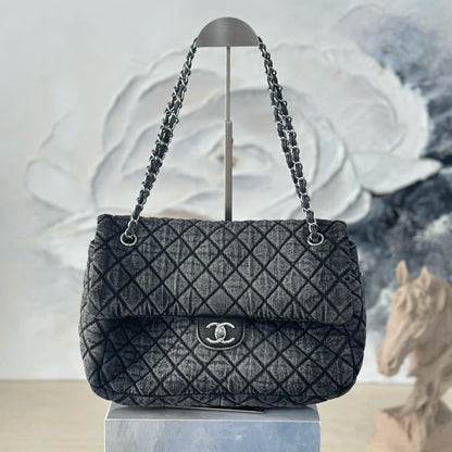 Chanel 2026 Quilted Denimpressions Flap Bag Denim Leather