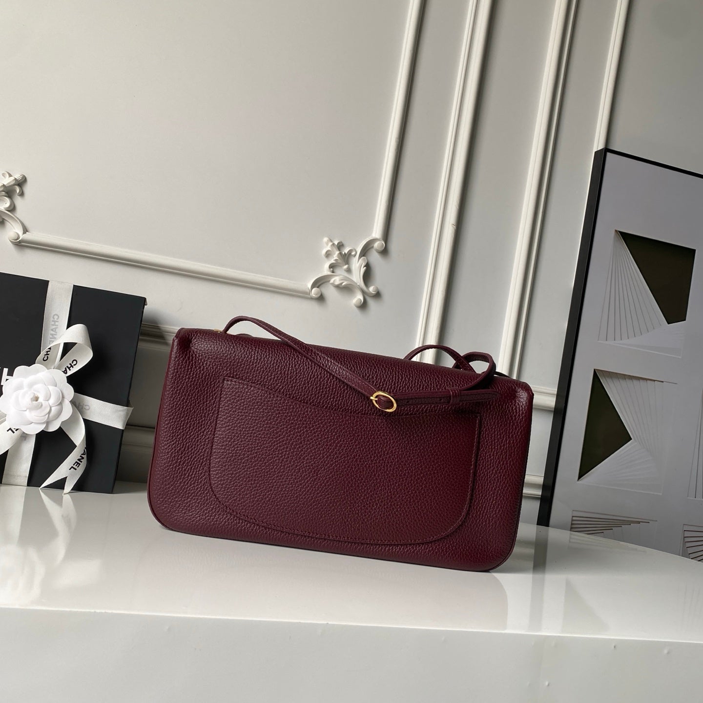 Chanel 2026 Maxi Bag 32cm Burgundy Calfskin Gold Hardware