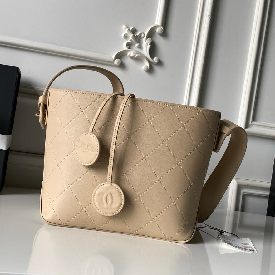 Chanel 2026 Bucket Bag 27.5cm Suede Calfskin