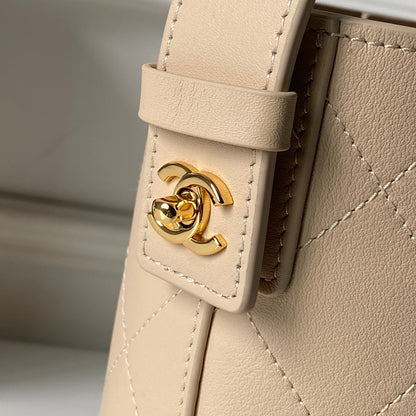Chanel 2026 Bucket Bag 27.5cm Suede Calfskin