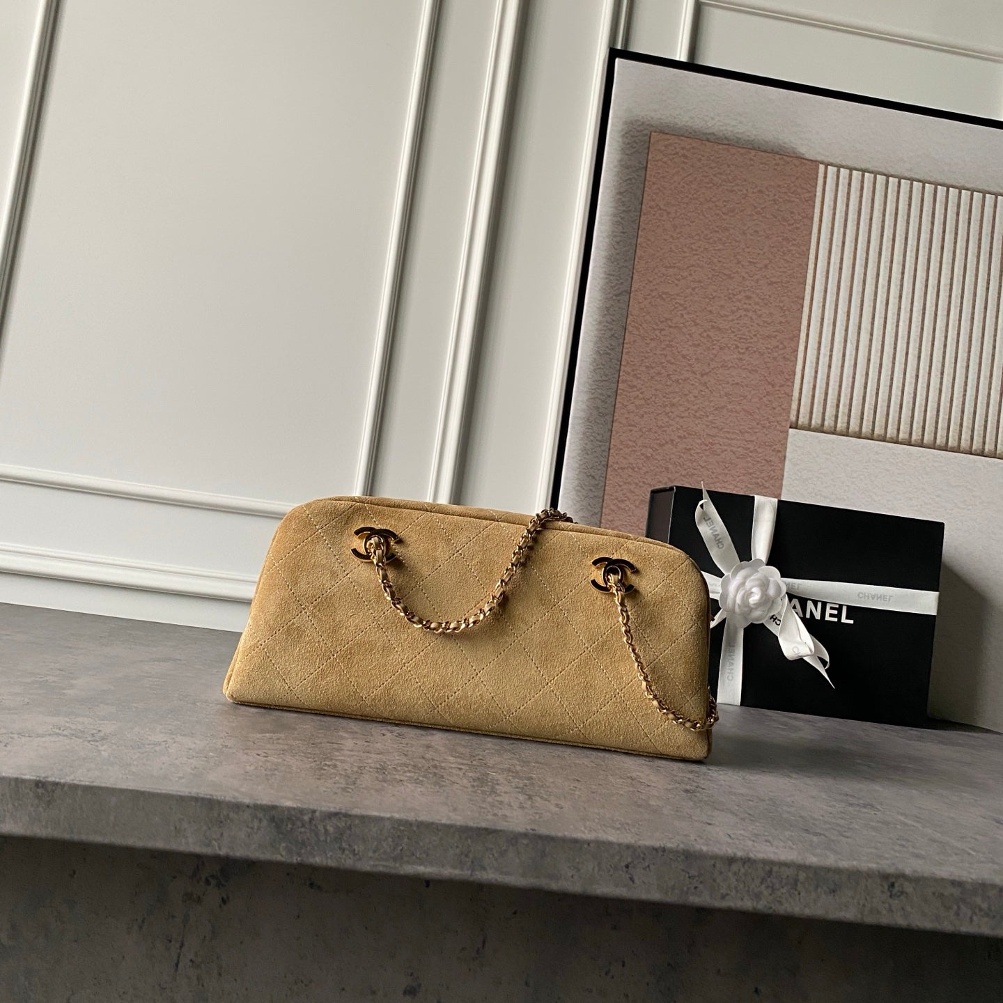 Chanel 2026 Bowling Bag 32cm Suede Leather