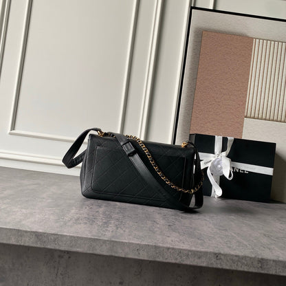 Chanel 2026 Flap Bag 29cm Black Calfskin with Gold Hardware