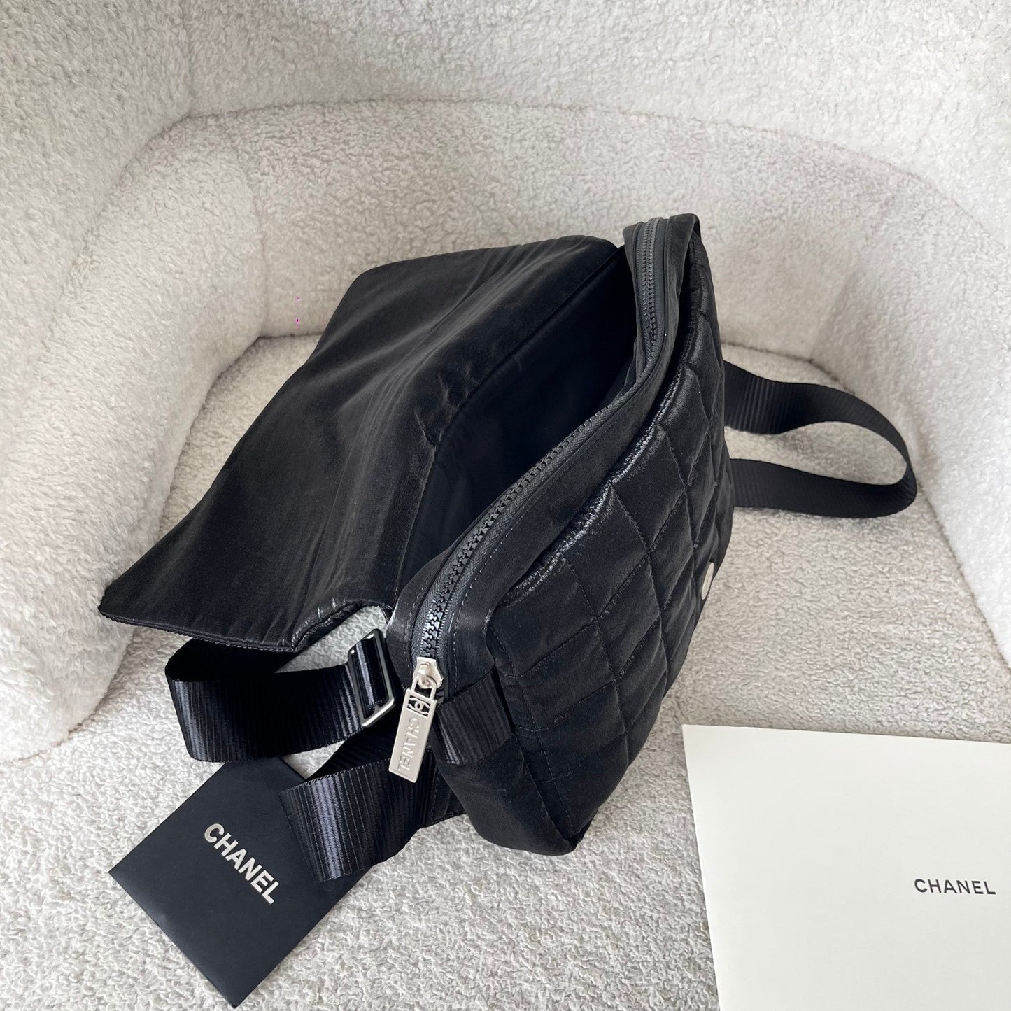 Chanel 2026 Backpack 28cm Black Fabric