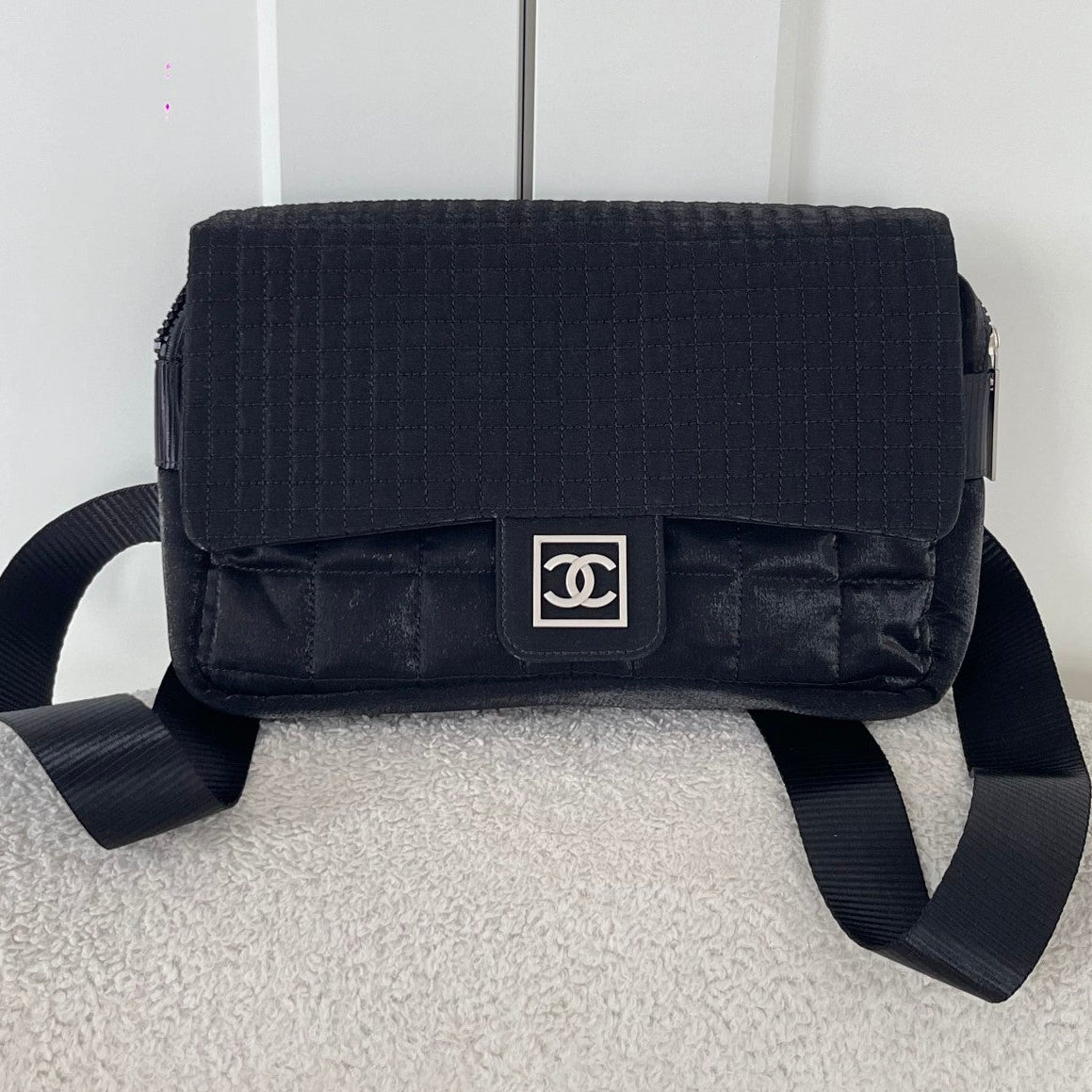 Chanel 2026 Backpack 28cm Black Fabric