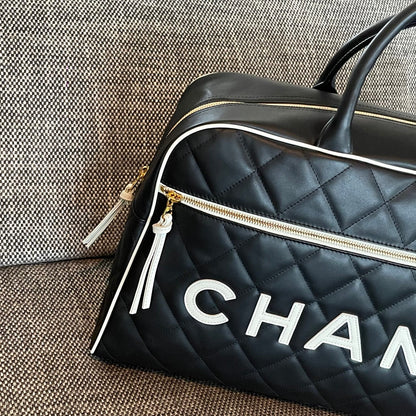 Chanel 2026 Bowling Boston Travel Bag 46cm Lambskin