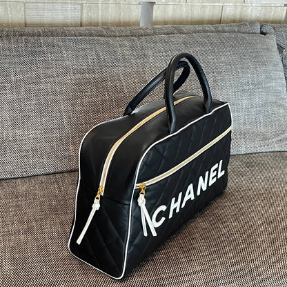 Chanel 2026 Bowling Boston Travel Bag 46cm Lambskin