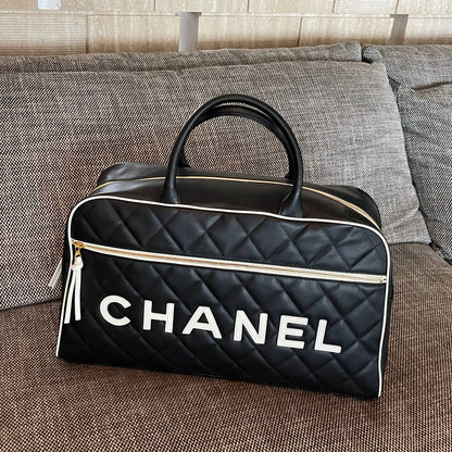 Chanel 2026 Bowling Boston Travel Bag 46cm Lambskin