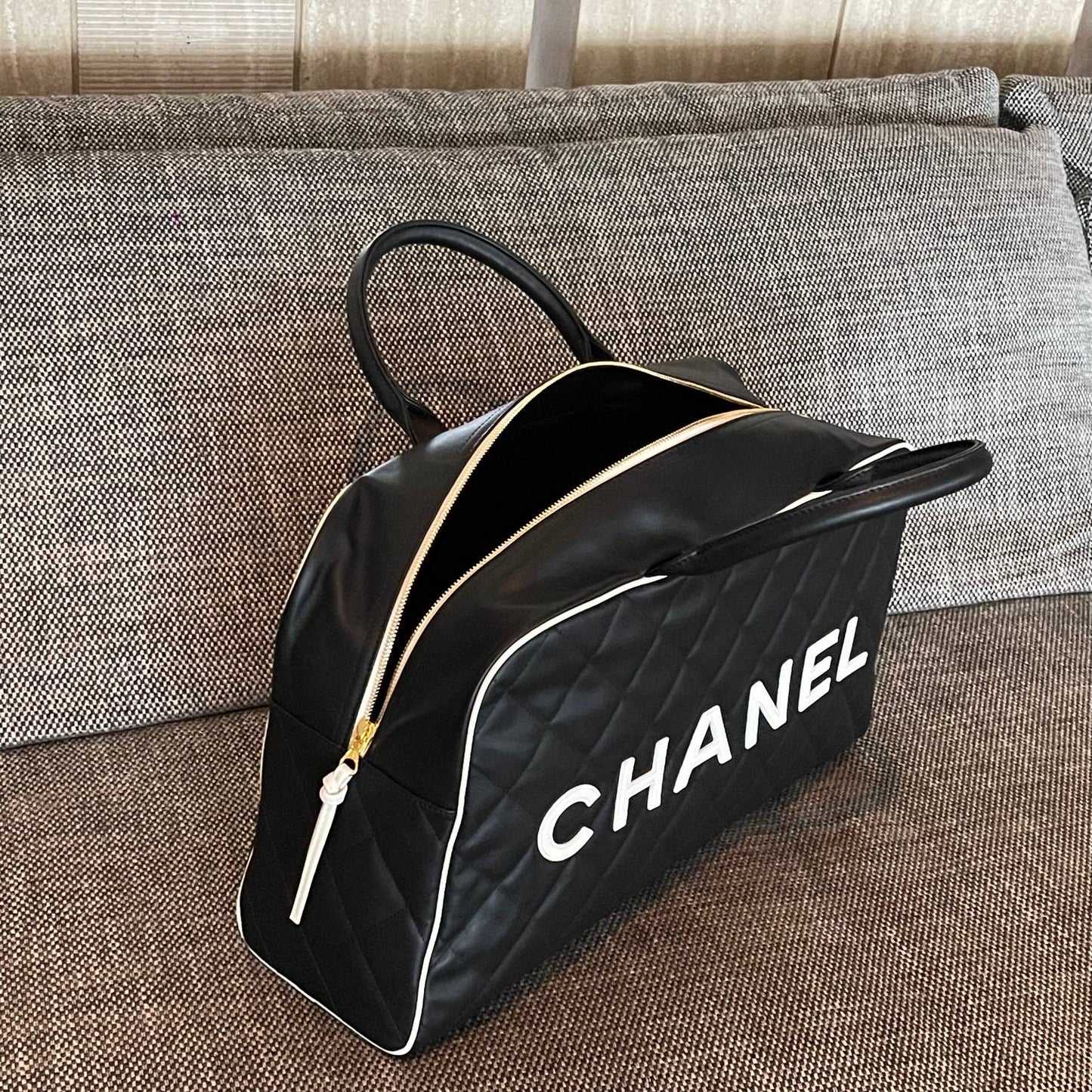 Chanel 2026 Bowling Boston Travel Bag 46cm Lambskin