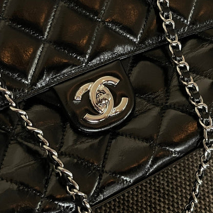 Chanel 2026 CC Delivery Tote Bag 30cm Black Glossy Calfskin