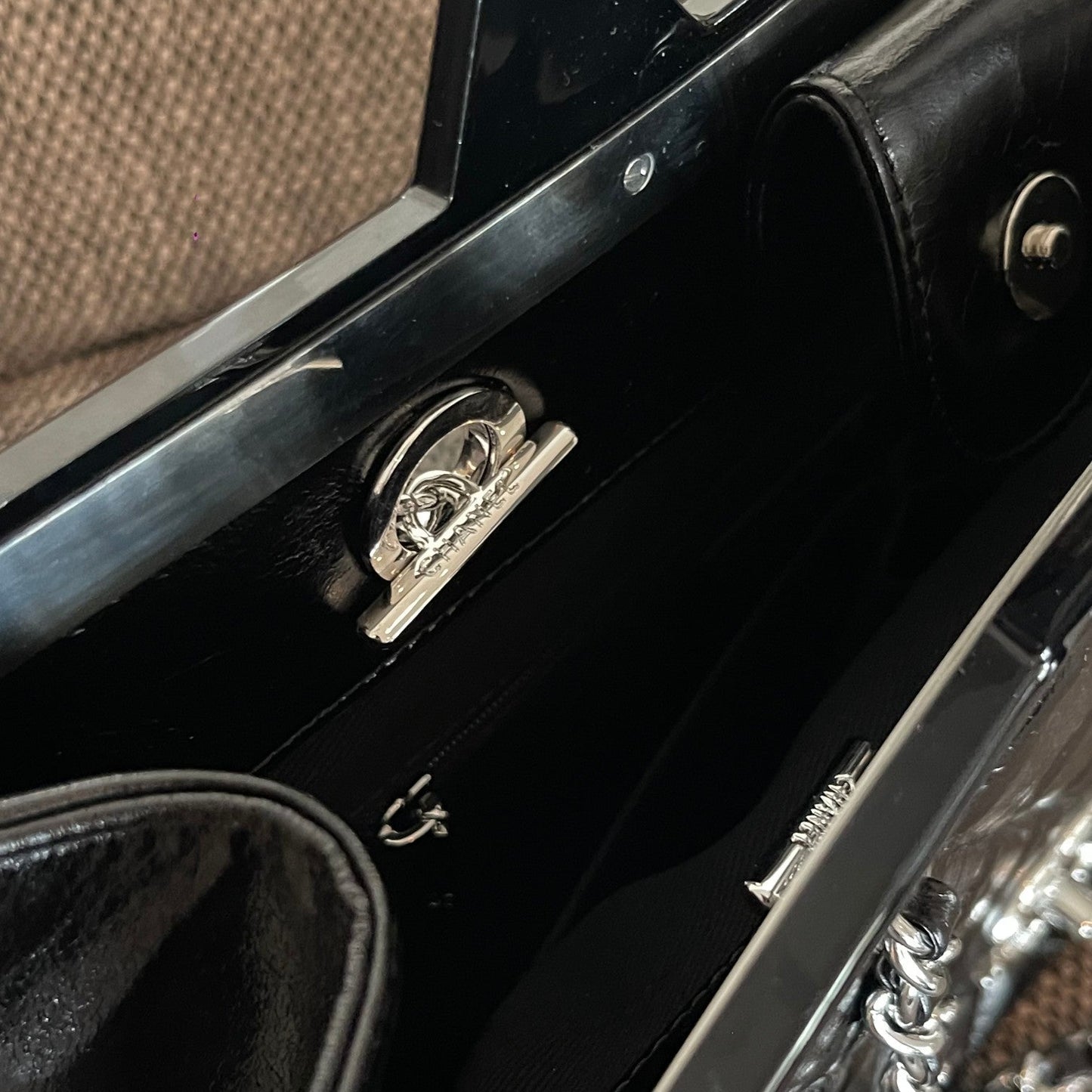 Chanel 2026 CC Delivery Tote Bag 30cm Black Glossy Calfskin