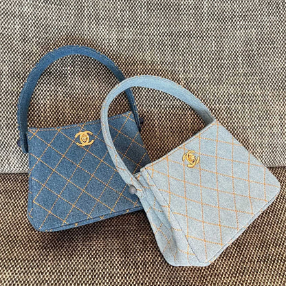 Chanel 2026 Vintage Matelasse Mini Bag 18cm Denim Leather